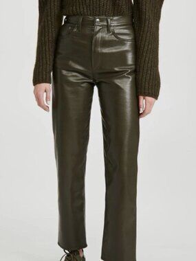 AGOLDE Olive 90s Straight Leather Pants Sz 24